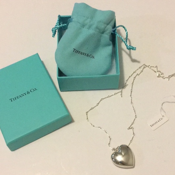 Tiffany & Co Ziegfeld Puffy Heart Silver Necklace - Picture 5 of 6